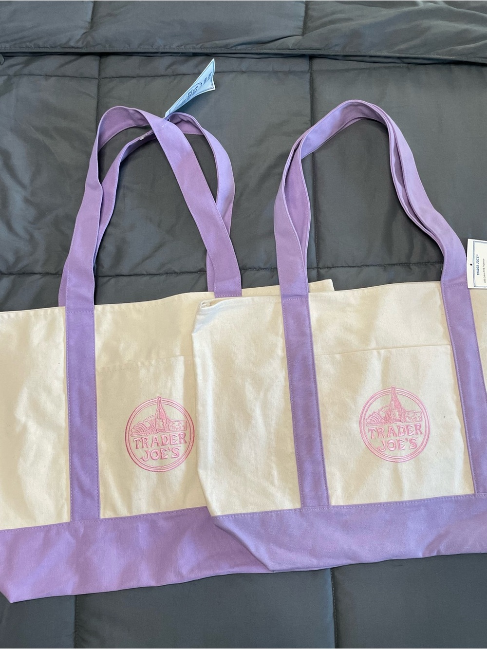 Trader Joes LARGE Lavender Purple Canvas Tote Bag 2026 Viral Drop Rare